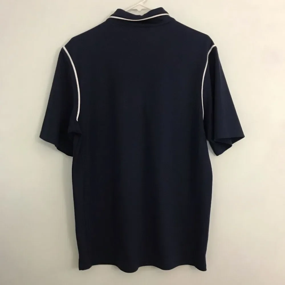 Nike Dri Fit Mens Sz M Navy Blue Polo Collared Shirt Short Sleeve Golf Shirt